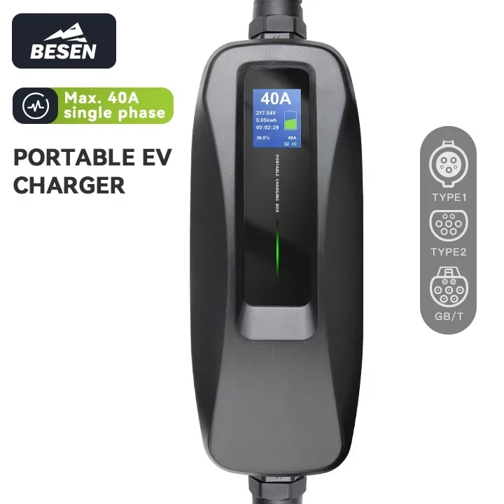 Portable Ev Charger - BESEN 8.8kW ポータブル タイプ1 EV充電器 単相AC充電ボックス