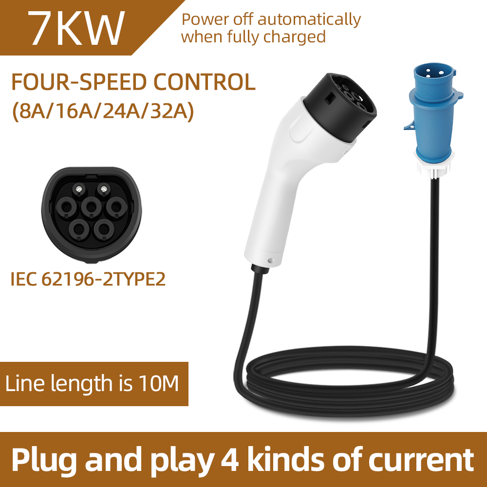Ev Charger Adapter - 電気自動車用 7KW 32A EV ポータブル充電器 3M