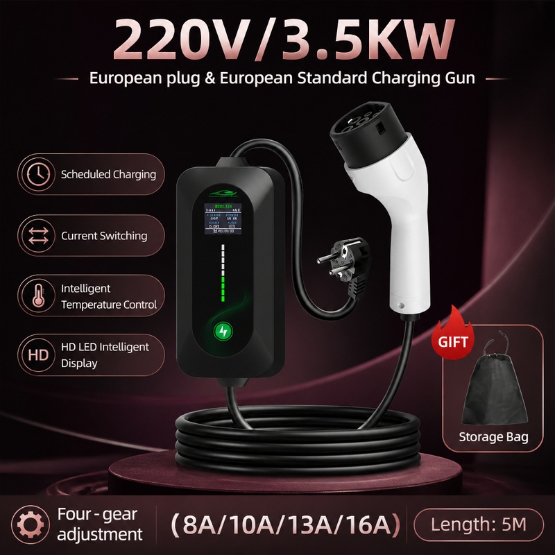 Portable Ev Charger - ROMADA 3.5KW 電気自動車充電器 Type2 ポータブルEV充電器 16A