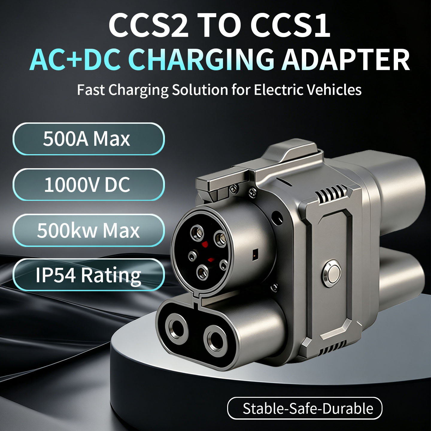 Ev Charger Adapter - CCS2からCCS1、タイプ2からタイプ1、AC+DC 500A EV急速充電器コンバーターアダプター、BMW CCS2-CCS1対応