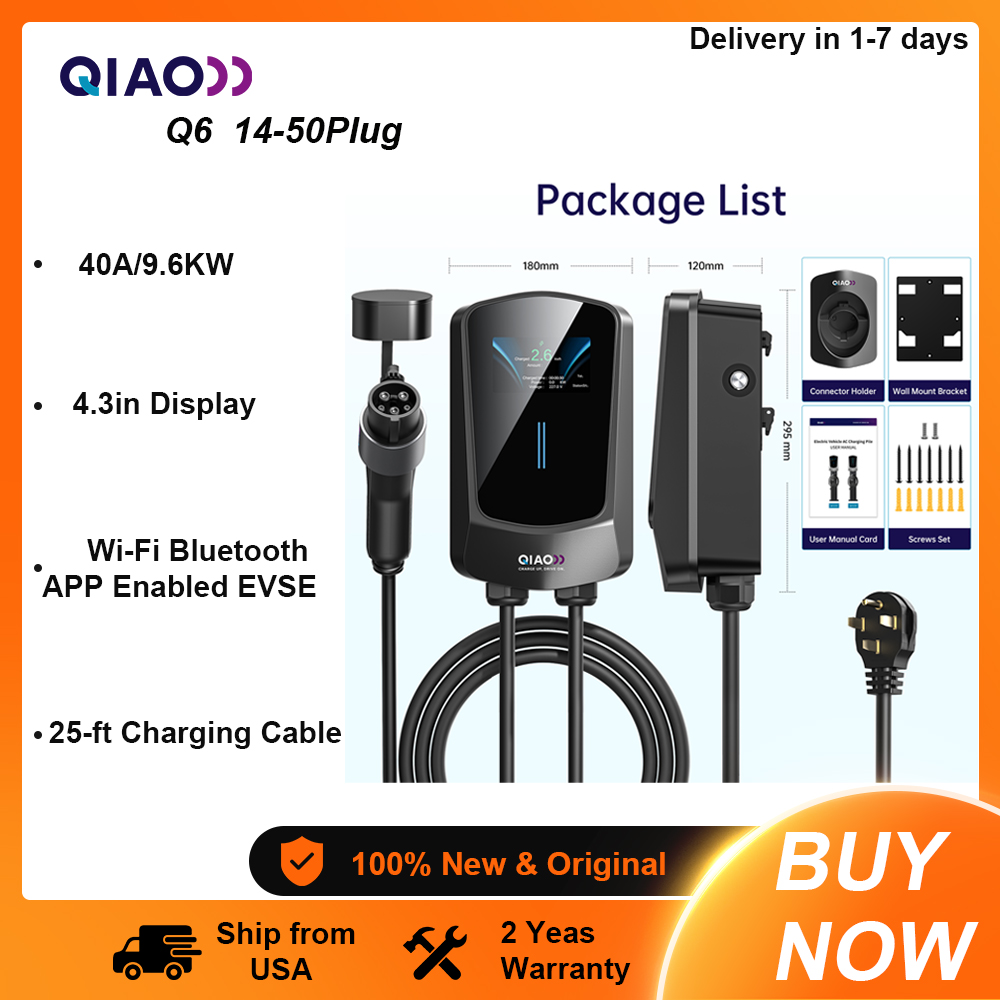 QIAO レベル2電気自動車充電器 9.6KW 40A Ty - Home Ev Charger のレビューと価格
